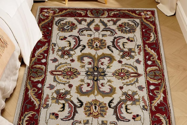 Cleaned patterned area rug